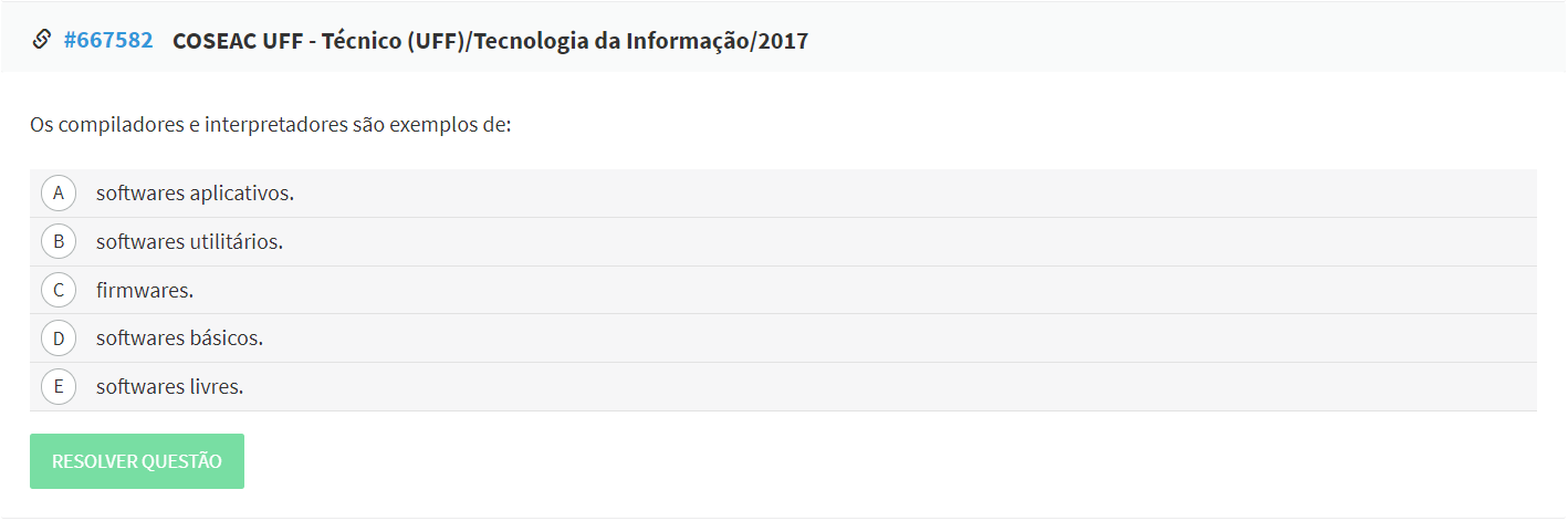 Questão sobre compiladores e interpretadores